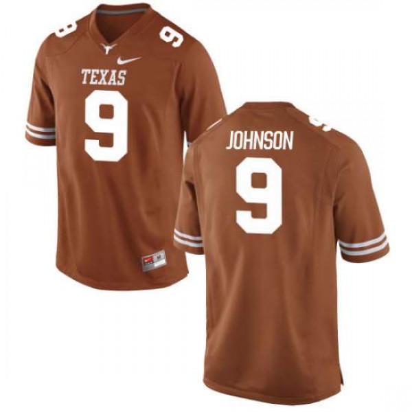 Men University of Texas #9 Collin Johnson Game High School Jersey Orange